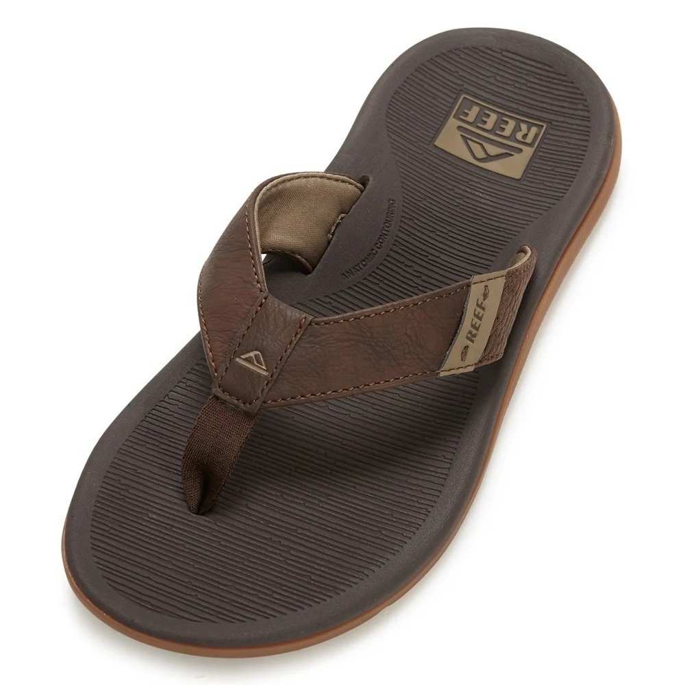 Reef NEW Mens Santa Ana Brown Sandals Flip Flop Cushion Comfort Beach Summer